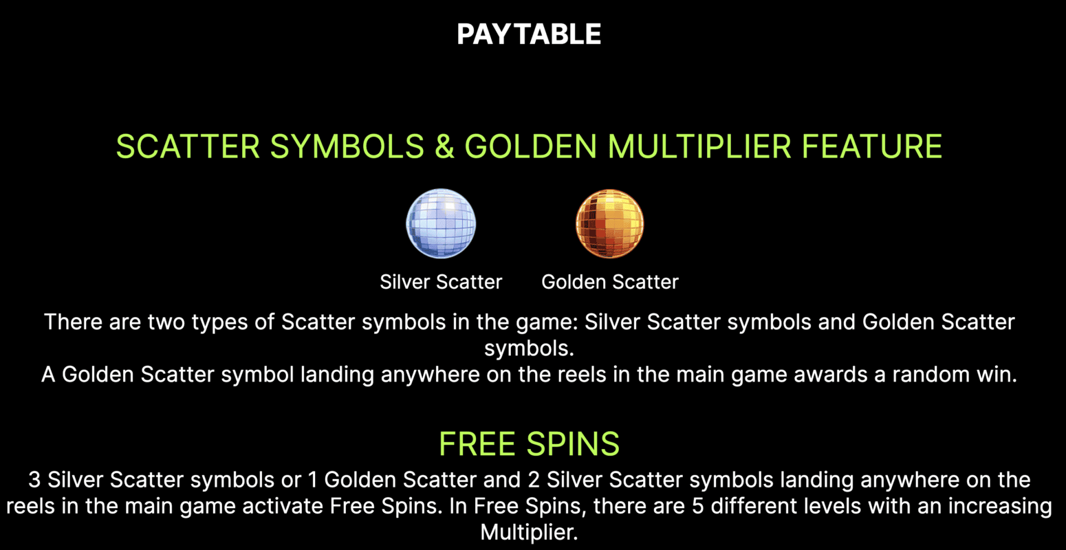 scatter symbols & Golden multiplier feature