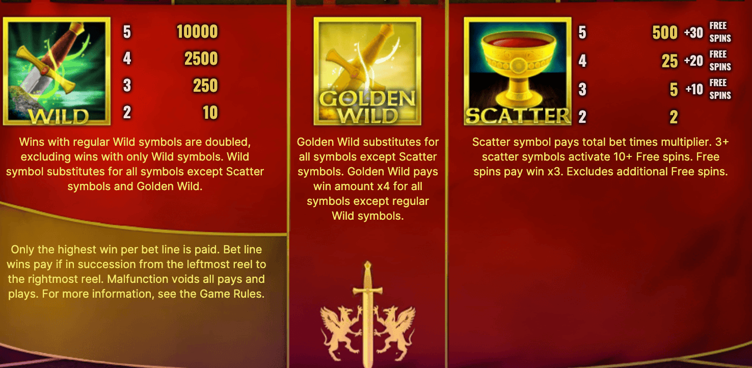 Excalibur wild and scatter